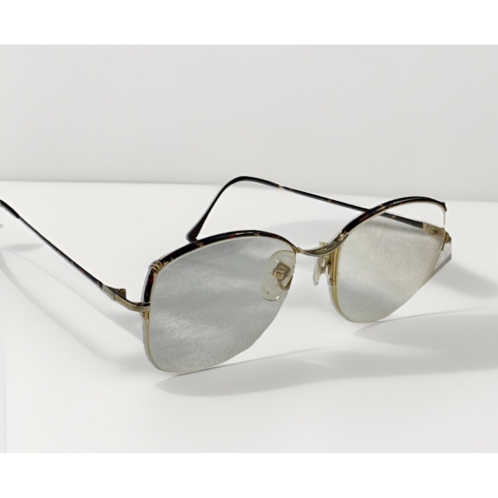 Vintage Mario Martinelli Eyeglass Frame Tortoise 52-18 Half-Rim‎ Flecks Metallic